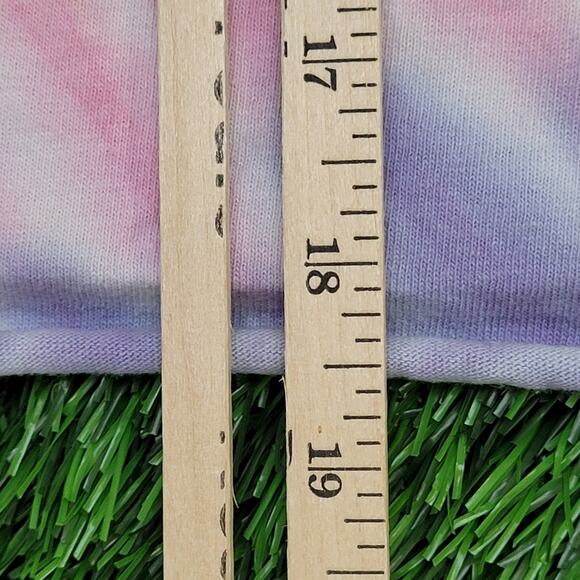 AC/DC High Voltage Pastel Tie-Dye Cropped T-Shirt Womens S/M Rock Tee - Picture 11 of 12